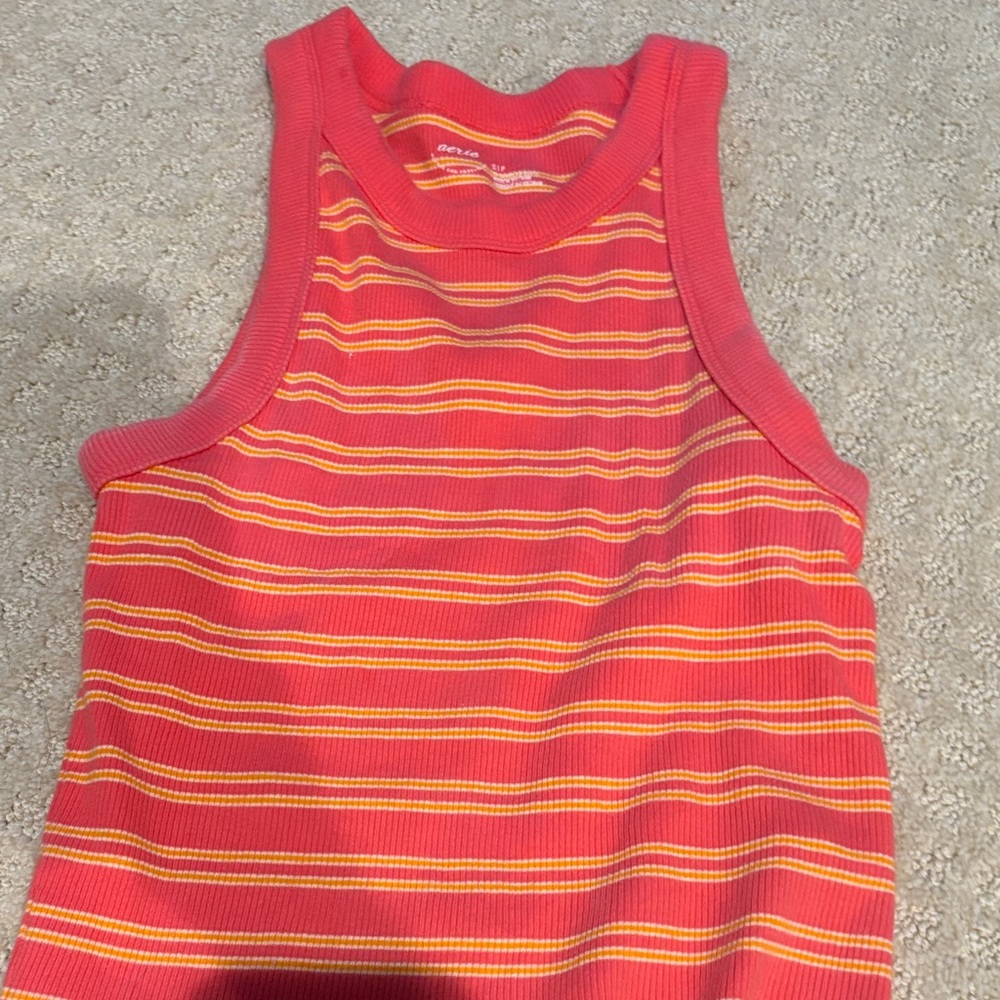 Aerie Red and Yellow Striped Tee